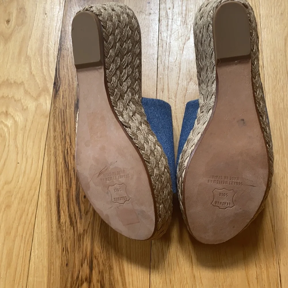 Stuart Weitzman Denim and rope  wedge sandals - Picture 4 of 5
